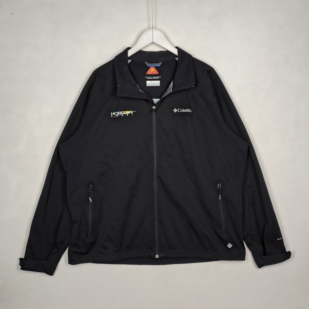 Columbia Omni-Heat Softshell Jacket Mens XL Black Horizon Hobby Full Zip WM3183